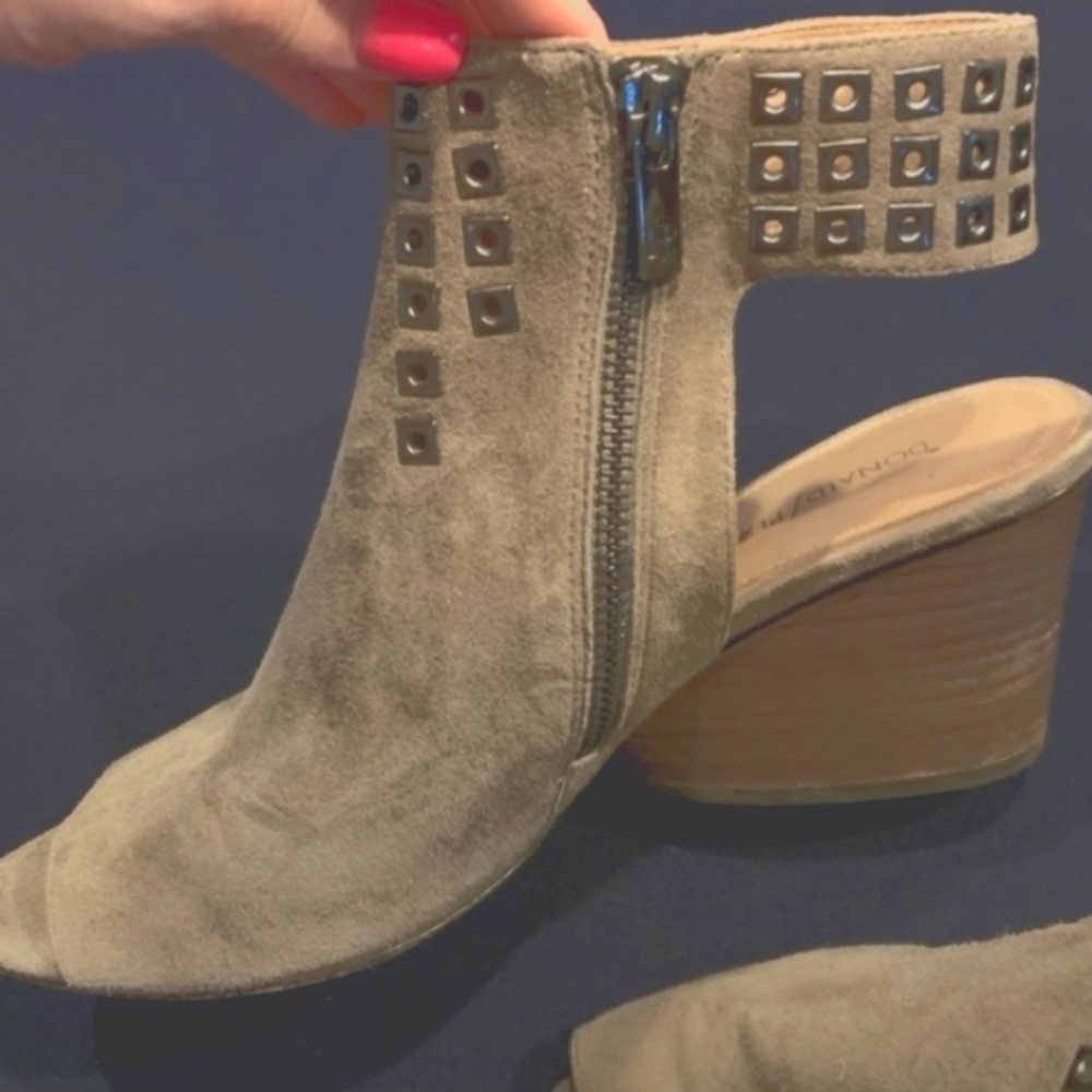 Donald Pliner Suede Open Toe Booties